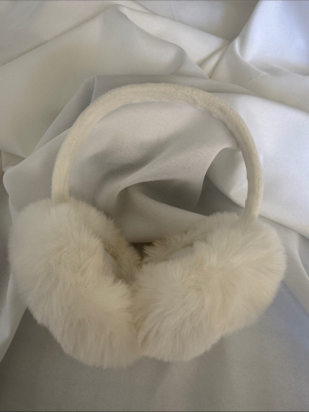 Cream Faux Fur Earmuffs - Cozy Winter Ear Warmers